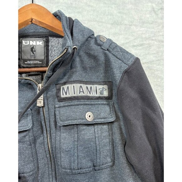 UNK NBA Miami Heat Men's Zip Hoodie S Black Gray Casual Jacket - Picture 2 of 8